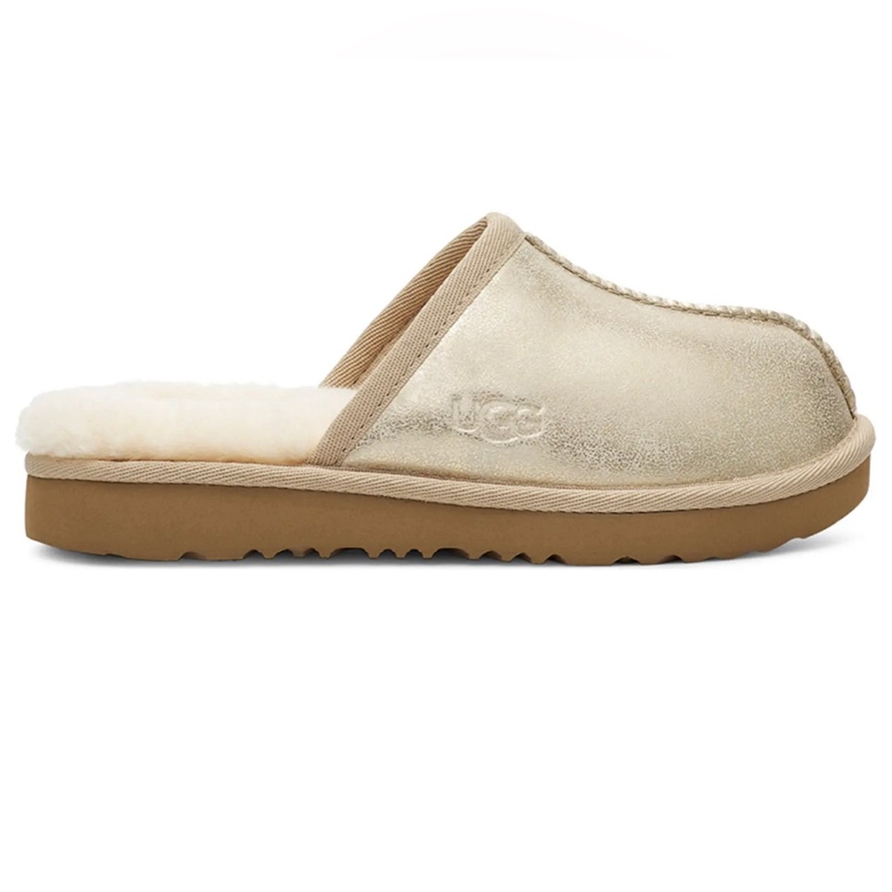 Uggs NWT Kids' Keegan Metallic UGGplush Faux Fur Lined Slipper